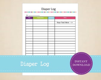 diaper change log sheet