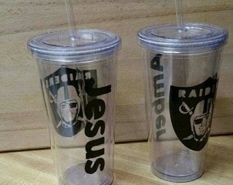 Oakland Raiders, raiders cup, raiders tumbler, raiders gift, personalized raiders cup, gift ideas, gifts for him, Oakland Raiders decor