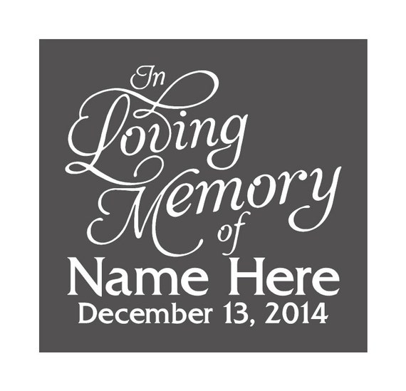 In Loving Memory Memorial Window Decal Memorial by LeslieScraps