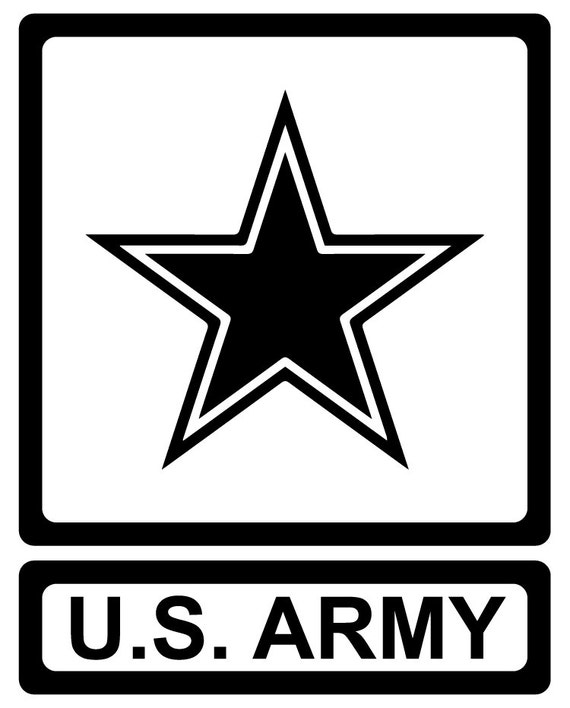 Items similar to U.S. ARMY STAR, long life outdoor vinyl decal, Proudly ...