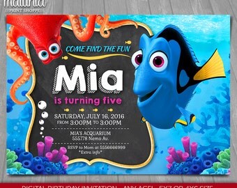 Finding Dory Invitation - Finding Nemo Dory Invite - Disney Pixar Finding Dory Birthday Invitation - Dory Nemo Birthday Party