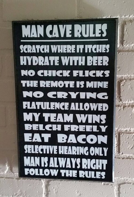 Funny Gifts Man Cave Rules Wood Signs With Sayings Man