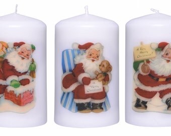 Vintage Santa Candles (Set of three)