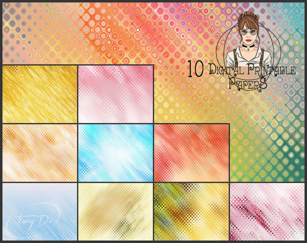 8.5 x 11 Printable Digital Papers CSP03 by TanyDiPhotoOverlays