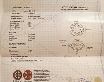 Diamond Gemological Laboratory (DGL) certificate
