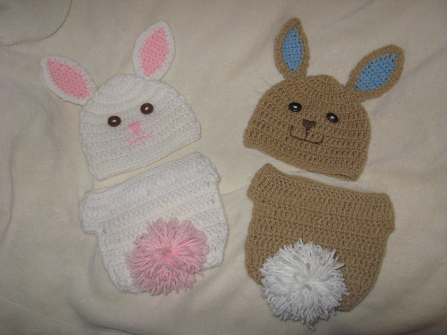 Boy or Girl Bunny Diaper Set by FromdaBayouCreations on Etsy