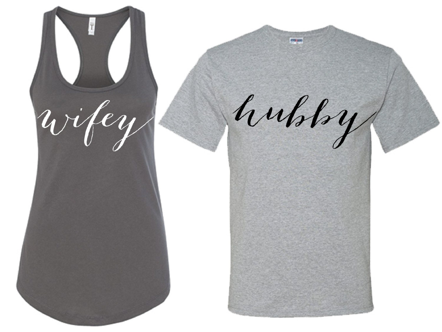 Hubby Wifey T-Shirts Wife Anniversary Gift Husband Birthday