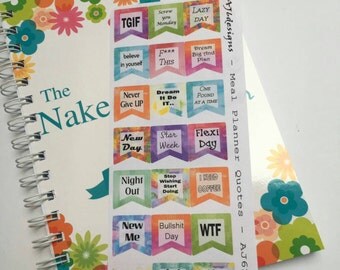 AJ6D407, Meal Planner Quotes, Planner stickers.