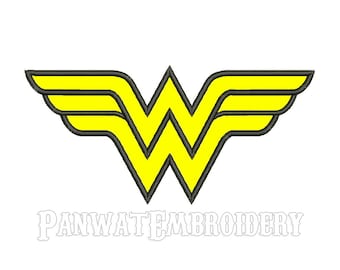 9 Size Wonder Woman Applique Embroidery Designs, Machine Embroidery Designs - 8 File Fomats - INSTANT DOWNLOAD