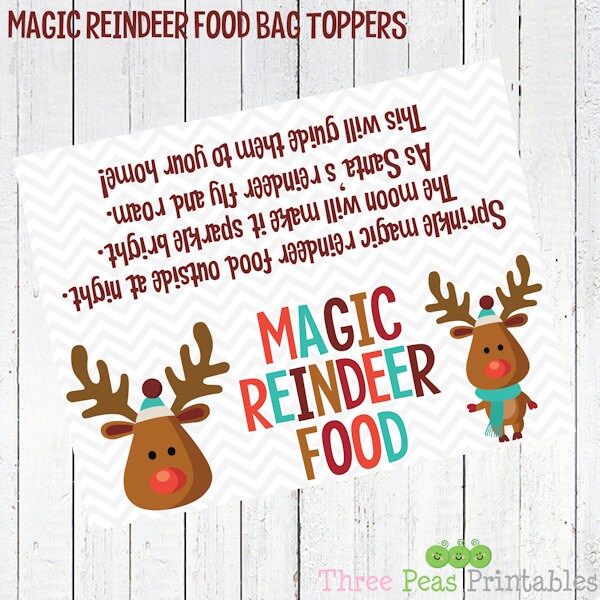 magic reindeer food bag topper printable digital christmas