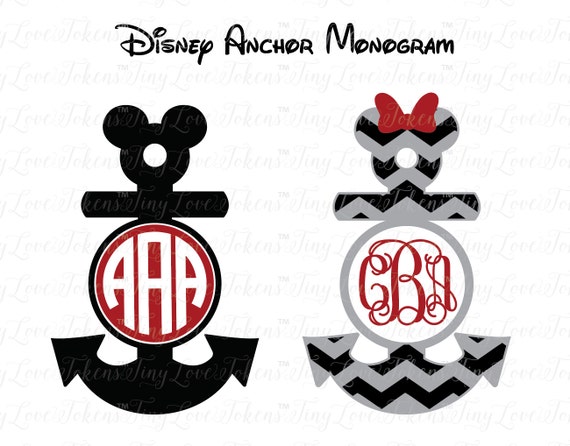 Download Disney Anchor Monogram SVG Design for Silhouette and other