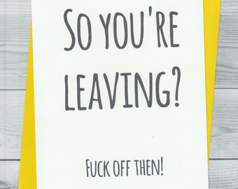 Rude leaving card | Etsy