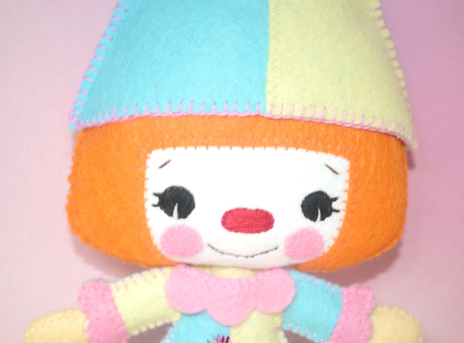 PDF Pattern Charlotte The Clown Felt Doll Pattern Clown