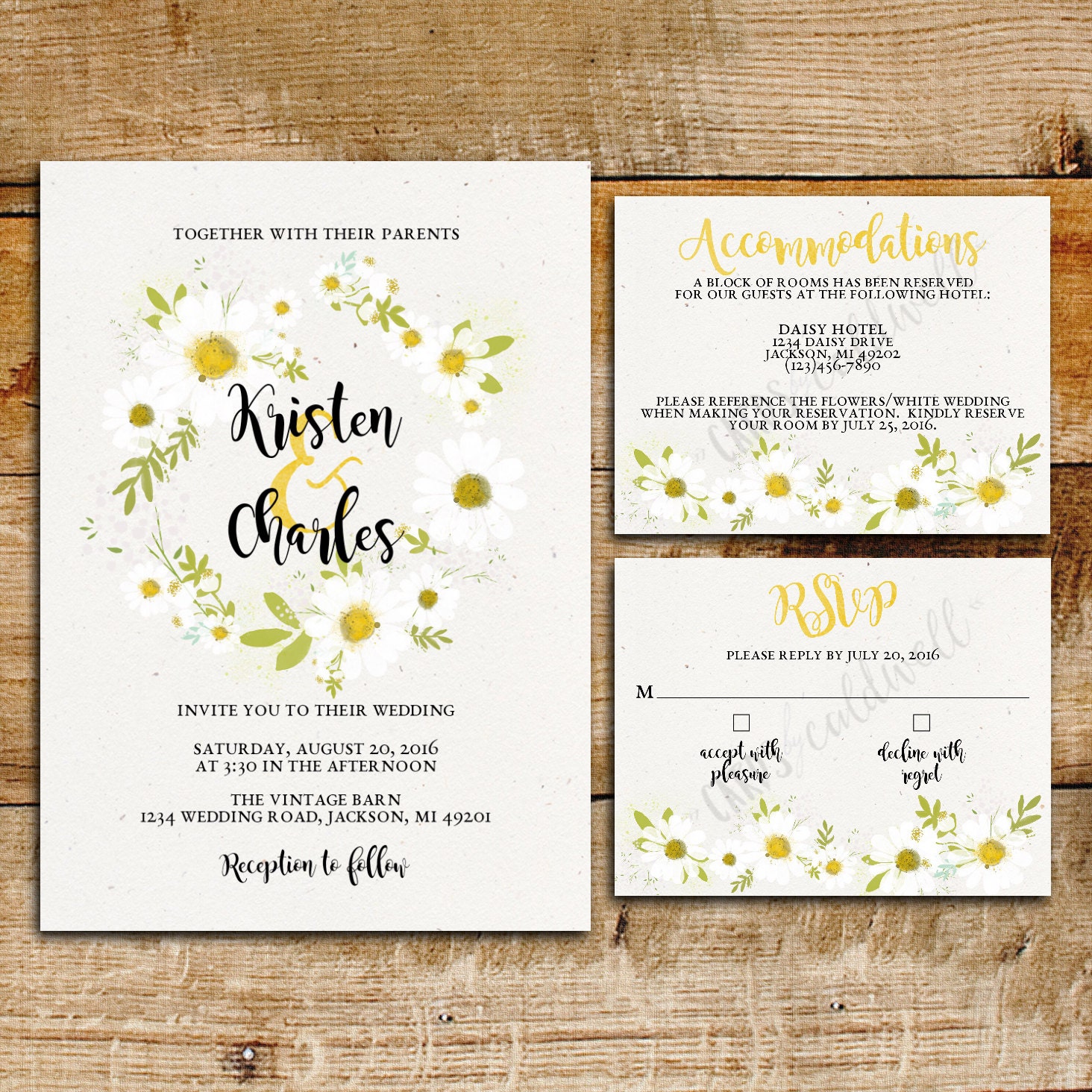 Daisy Wedding Invitations 1