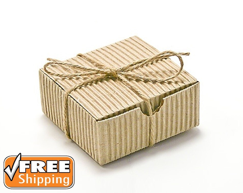 20 Small Gift Boxes Natural Corrugated Gift Box Kraft