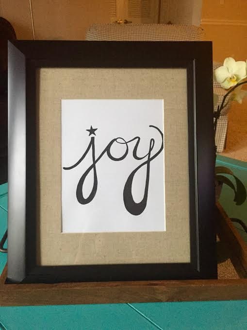 Acrylic quote painting on card stock 'Joy' Ready to by ...