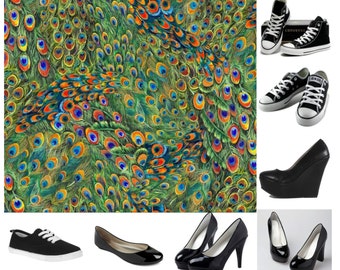 Peacock feather custom shoes
