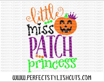 Little Miss Pumpkin Patch SVG, DXF, EPS, png Files for Cutting Machines Cameo or Cricut - Halloween Svg, Fall Svg, Princess Svg, Pumpkin Svg