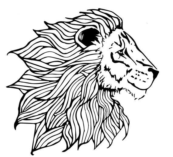 Download Lion Cutting File .png .svg .jpg .dxf by ajsharpedesign