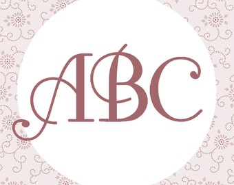 Elegant Monogram Font Cutting Files in Svg, Eps, and Dxf for Cricut & Silhouette | Fancy Monogram SVG Font | Vector Font