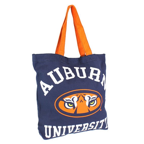 university auburn canvas tote bag navy orange by