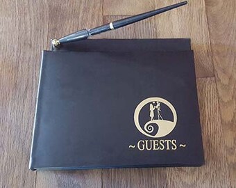 Nightmare Before Christmas Wedding Guest Book & pen