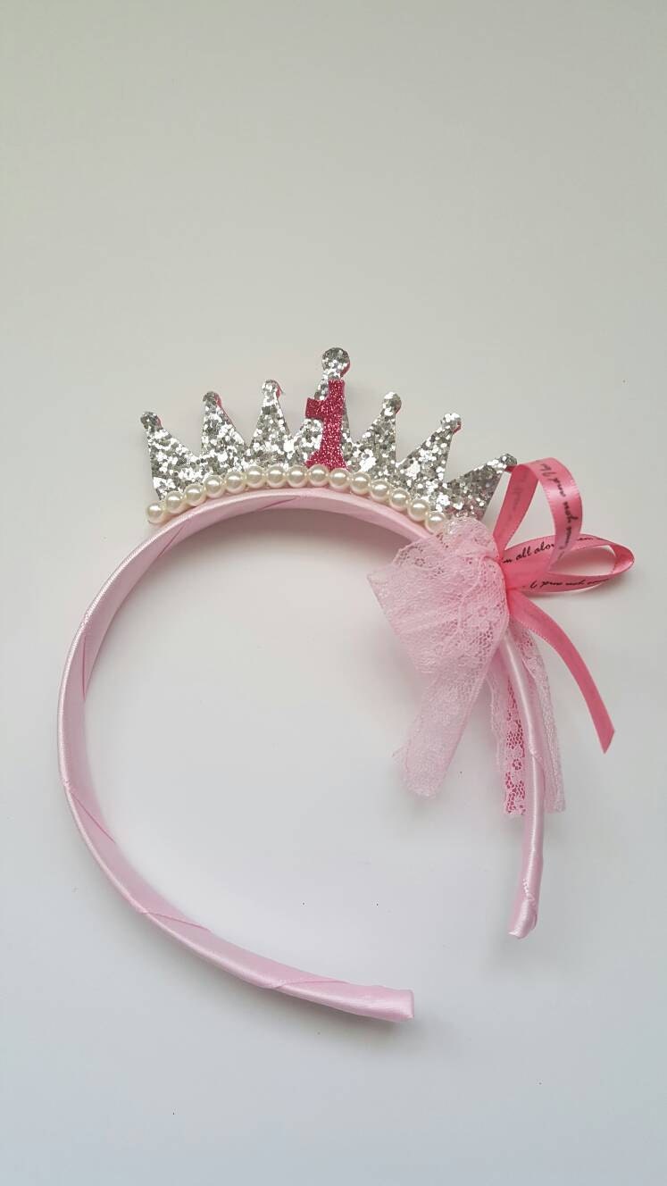 First Birthday crown. Baby Girl Birthday crown. FIRST