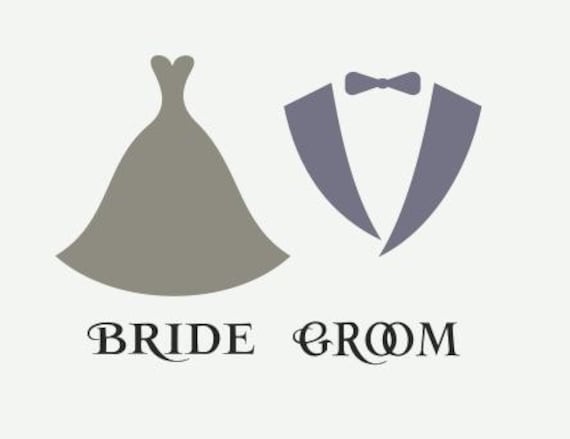 Download Bride and Groom with Dress and Tux SVG file by ...