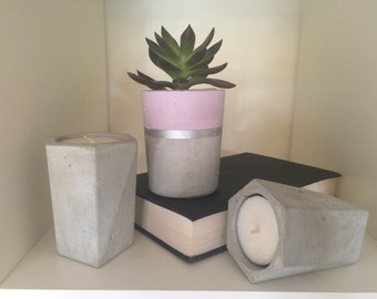 Raw Concrete Tea Light Candle Holder