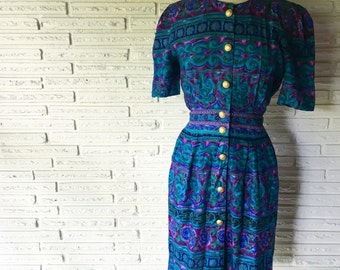 1980s Dress // Positive Attitude Vintage Dress