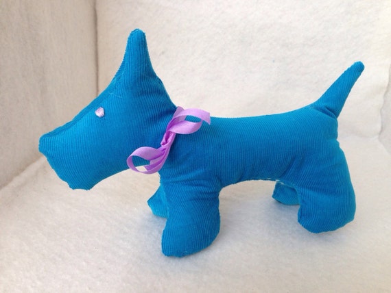 stuffed animal blue dog