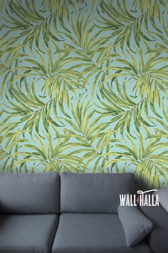 Seamless Self Adhesive Palm Leaves Pattern Wallpaper