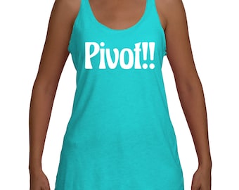 Pivot Pivot Pivot Couch Friends TV Show Inspired Tri-Blend Racerback Tank Top Women's Yoga Workout