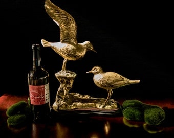 Gorgeous Bird Sculpture Brass Large Bronze Bird Figurine Statue