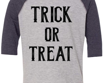 Toddler Halloween Shirt - Trick or Treat Raglan - toddler shirt - halloween raglan - unisex toddler shirt