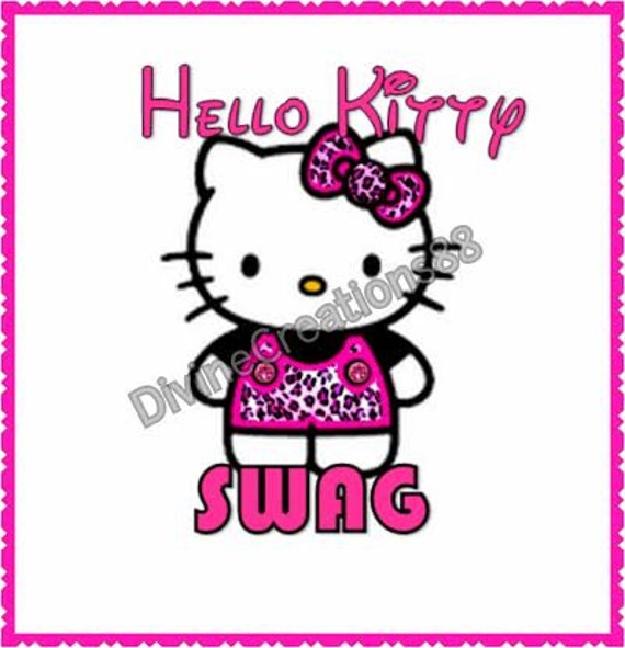 Hello Kitty Swag Iron On Shirt by DivineCreations88 on Etsy