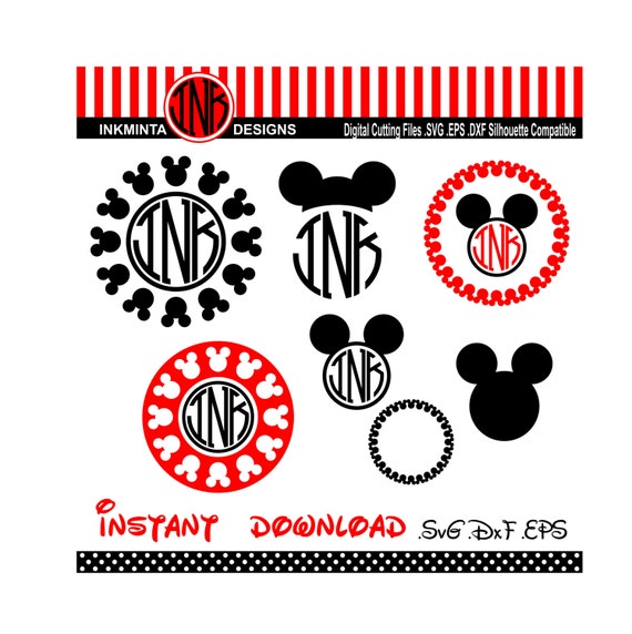 Download Mickey Mouse Monogram frame Minnie Mouse EPS File Disney