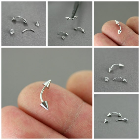 Daith piercing Curved barbell Barbell with by Lookfashionjewelry