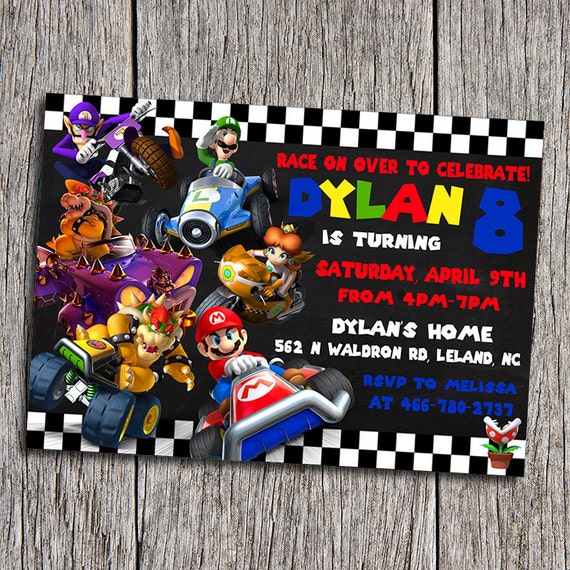 Super Mario Kart Invitations 6