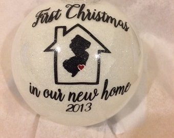 First Christmas In Our New Home Ornament; Home Ornament; New house Ornament; Housewarming Gift; Home State Ornament; Valentine's Gift