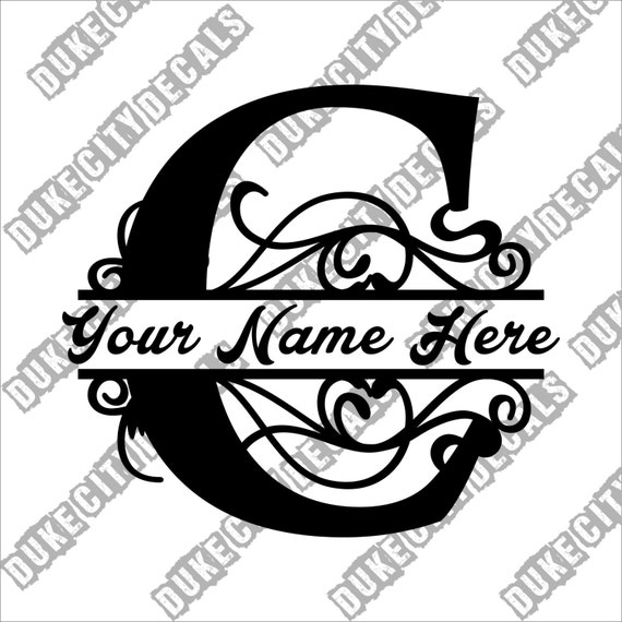 Download Letter C Floral Initial Monogram Family Name Vinyl Decal