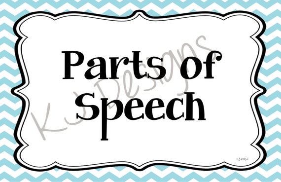 Parts Of Speech Posters Set Of 9 English By Katiejenkinsdesigns