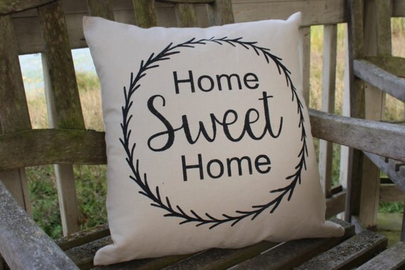 17x17//Home Sweet Home Pillow Cover//Free Shipping