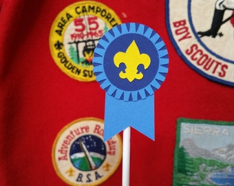 Boy Scout, Cub Scout Award Cupcake topper, Light Blue, Dark blue and Gold