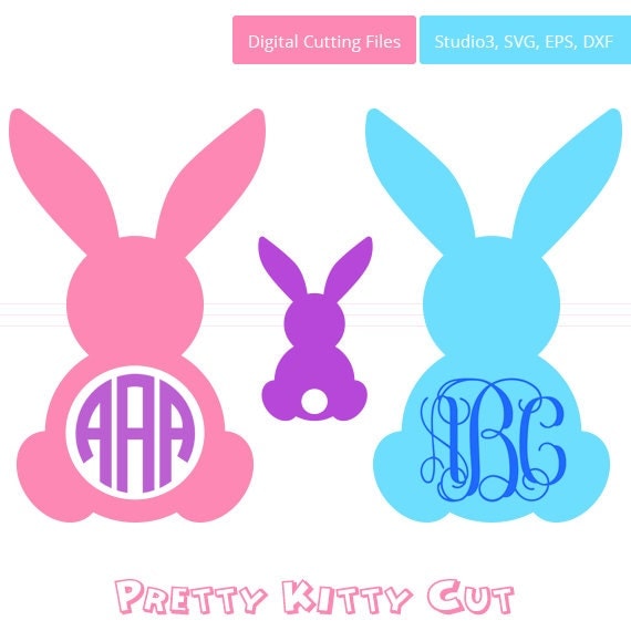 Download Easter Bunny SVG Monogram Frames instant download cut file