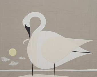 Trumpeter Swan Charley Harper Quilt Pattern
