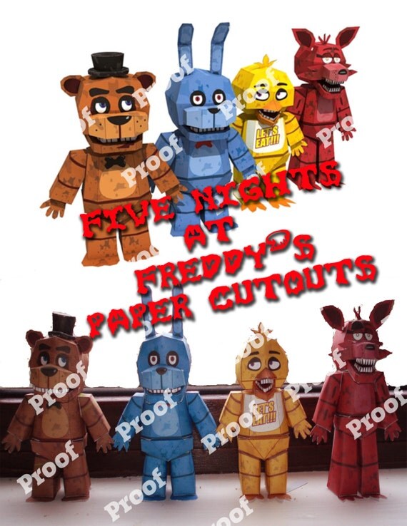 Five Nights at Freddy's Paper Cut outs by GeekByTheBeach on Etsy