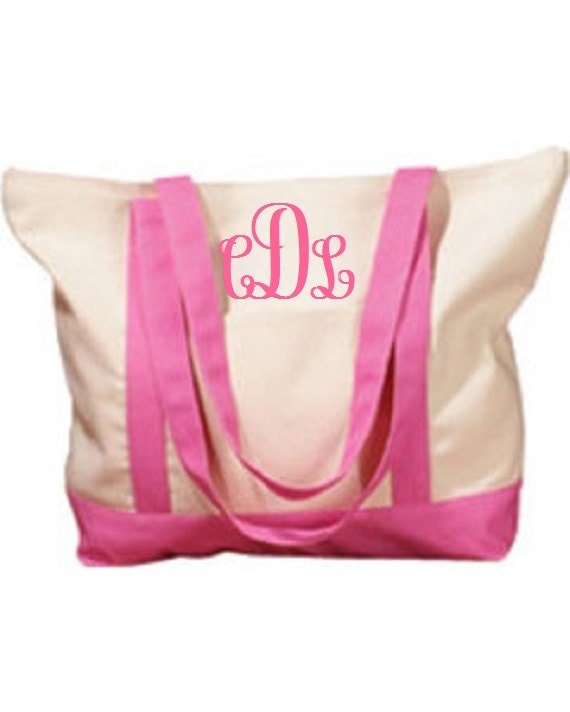 Monogrammed Canvas Tote by silvermooseshop on Etsy