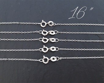 Wholesale Sterling Silver Chain, Bulk Necklace Chain, Silver Necklace Chain, Finish Necklace Chains, 16" Chains