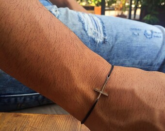 Cross Bracelet Men, Silver Cross Necklace, Men's Cross Necklace, Gift for Him, Made From Sterling Silver 925, Made in Greece.